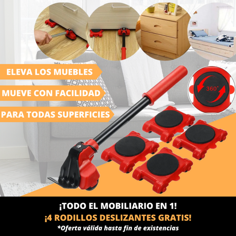 Transportador de Muebles FurniFlex + 4 Rodillos Deslizantes 360º ¡GRATIS!